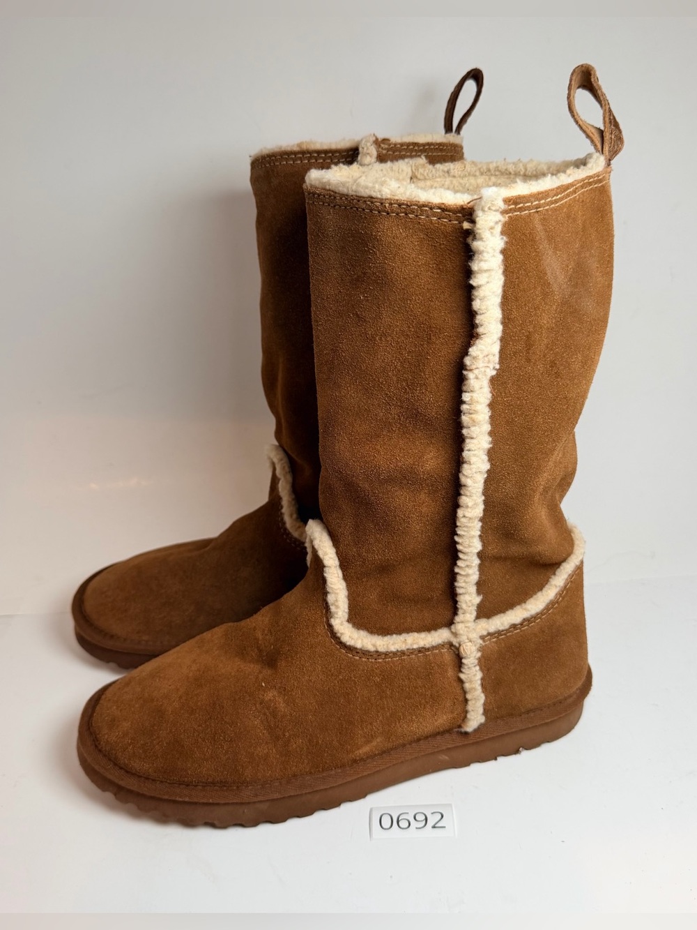 American Rag Chestnut Brown Suede Shearling-Lined Mid-Calf Boots